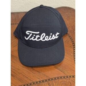 Titleist Diego Golf Ball Cap Hat Black White Adjustable Snapback Mesh Panels